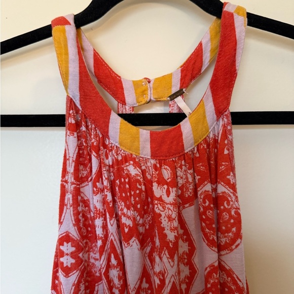 Free People Sleeveless Halter Top with Keyhole Back in Size Large Lavender Combo - Picture 8 of 13